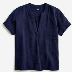 J. Crew V-neck Soft Gauze popover